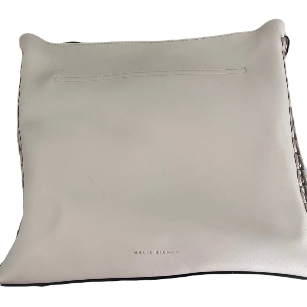 Melie Bianco Ivory Vegan Leather Convertible Crossbody Shoulder Bag